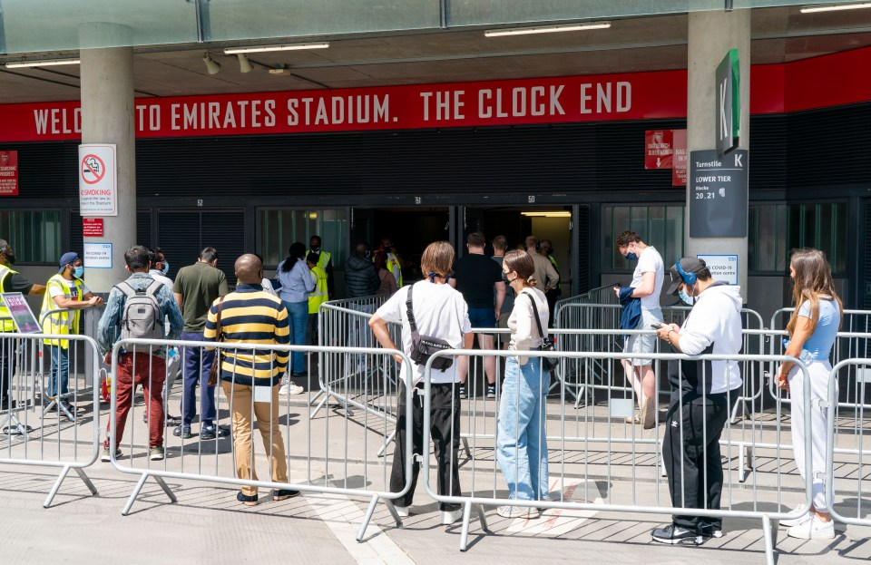 Football stadiums have acted as venues for walk in centres