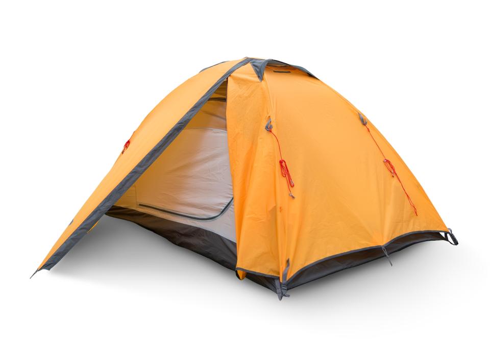 Buy a tent with another family to share or get one second-hand