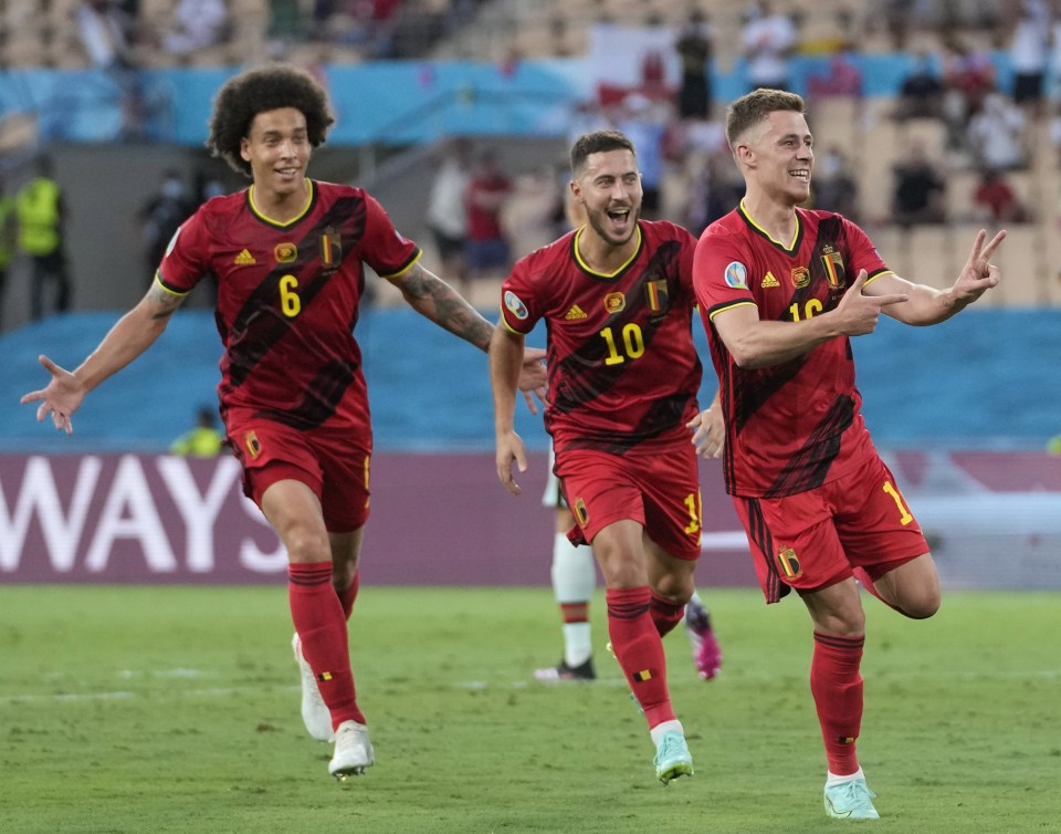 Thorgan Hazard celebrate opening the scoring