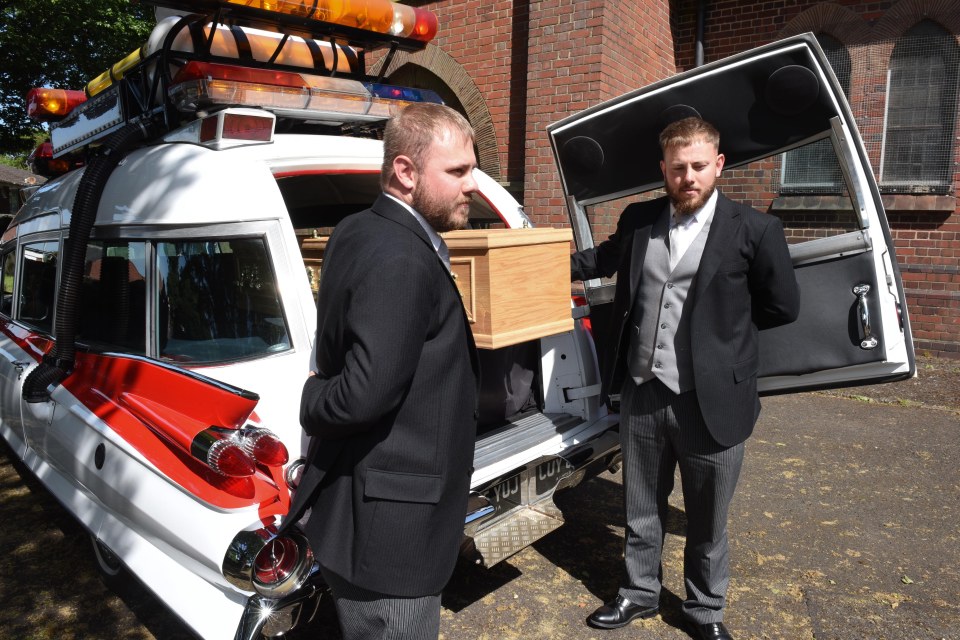 Paul and business partner Tim Jordan now hire out their own Ecto-1 replica for £360 an hour to transport coffins