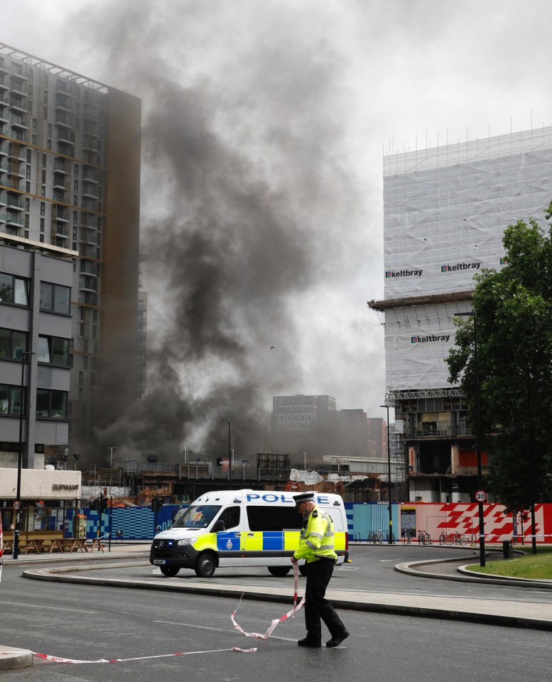 Black smoke could be seen from all over London