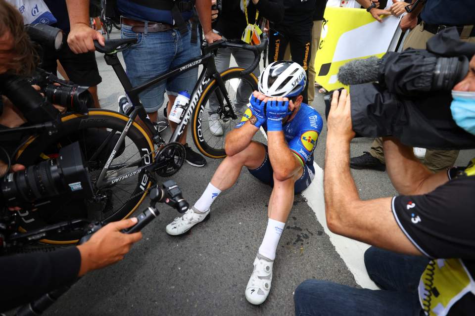 Cavendish got off his bike and sat on the tarmac and sobbed with joy after going through the mill before his victory in Brittany