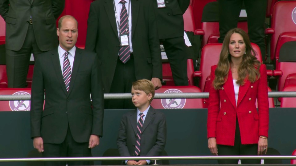 The Royals stood for the national anthem