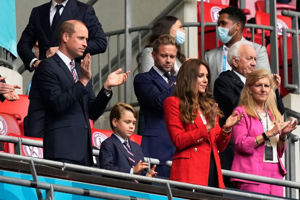 William and Kate cheer with their son George at the nail-biting game