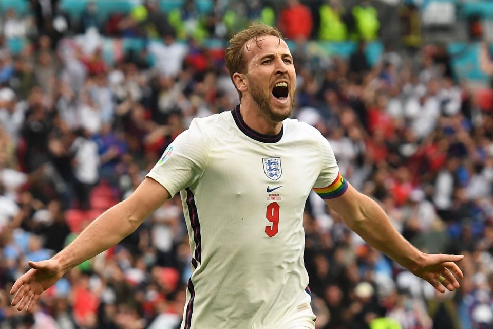 Harry Kane celebrated after scoring the second and final goal of the game