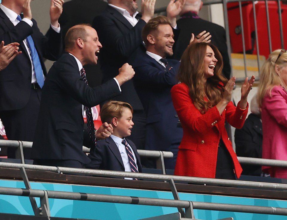 An ecstatic Prince William pumped his fist and shouted for England after the brilliant win