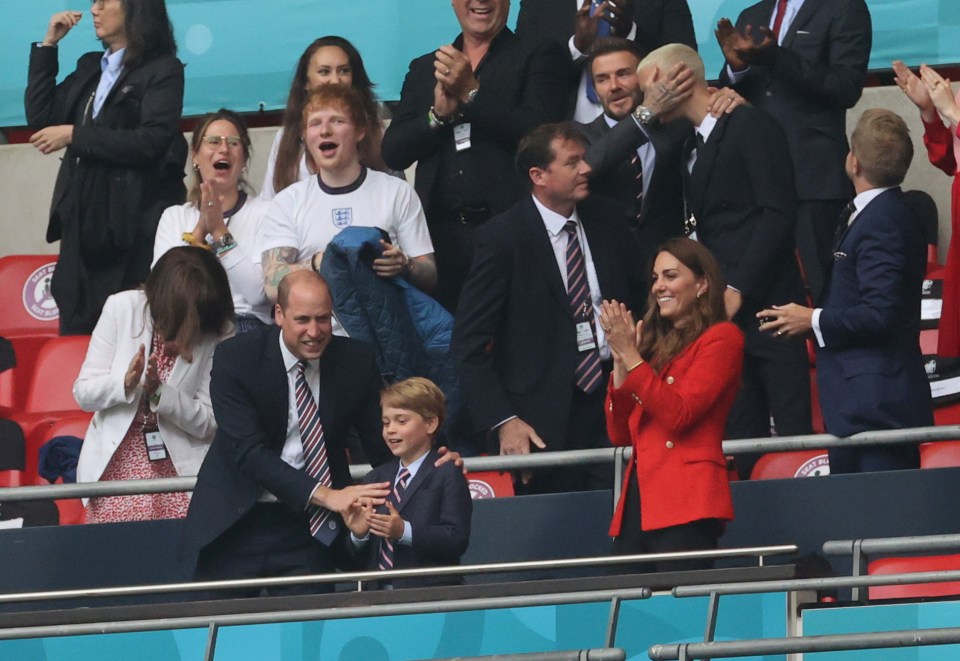 Prince William embraced George as England scored the second goal