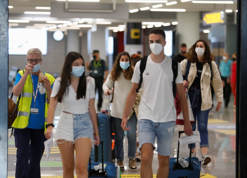 Passengers started to filter through Majorca airport from British planes at 9am this morning