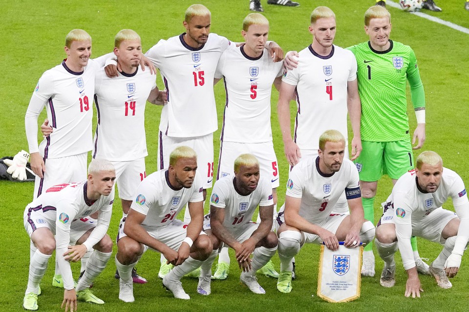 How the Three Lions current side might look with bleach-blond barnets