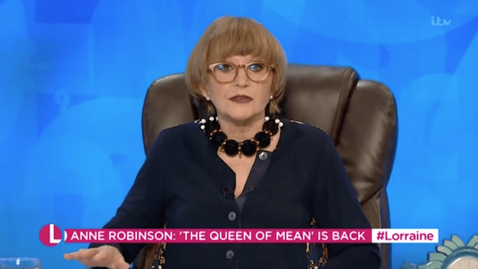 She and Anne Robinson appeared on ITV's Lorraine