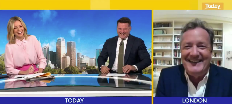 Piers Morgan appeared on Australia's Today programme to talk about Harry and Meghan's new baby