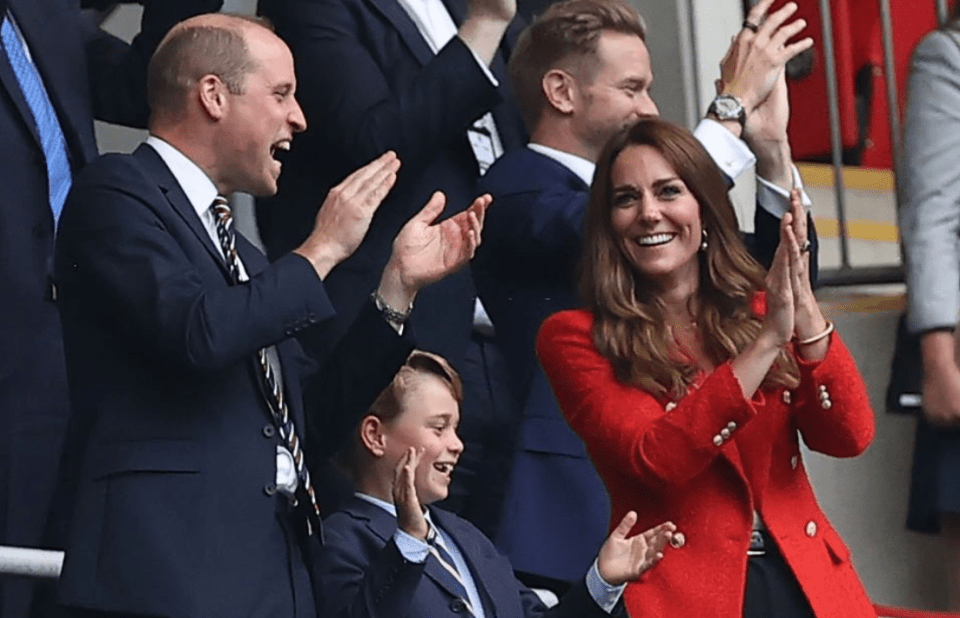 Prince George smiled and clapped as England beat Germany at this evening's match