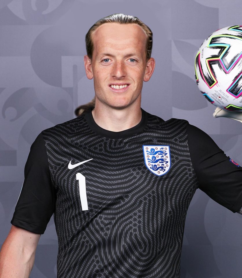 Jordan Pickford sporting a ponytail just like David Seaman's