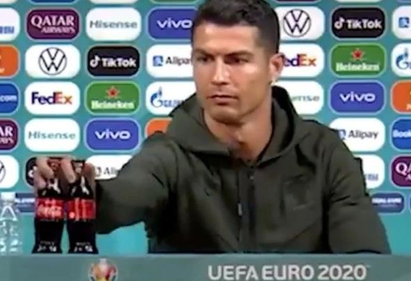 Ronaldo caused a stir after removing two Coca-Cola bottles at a press conference early at Euro 2020