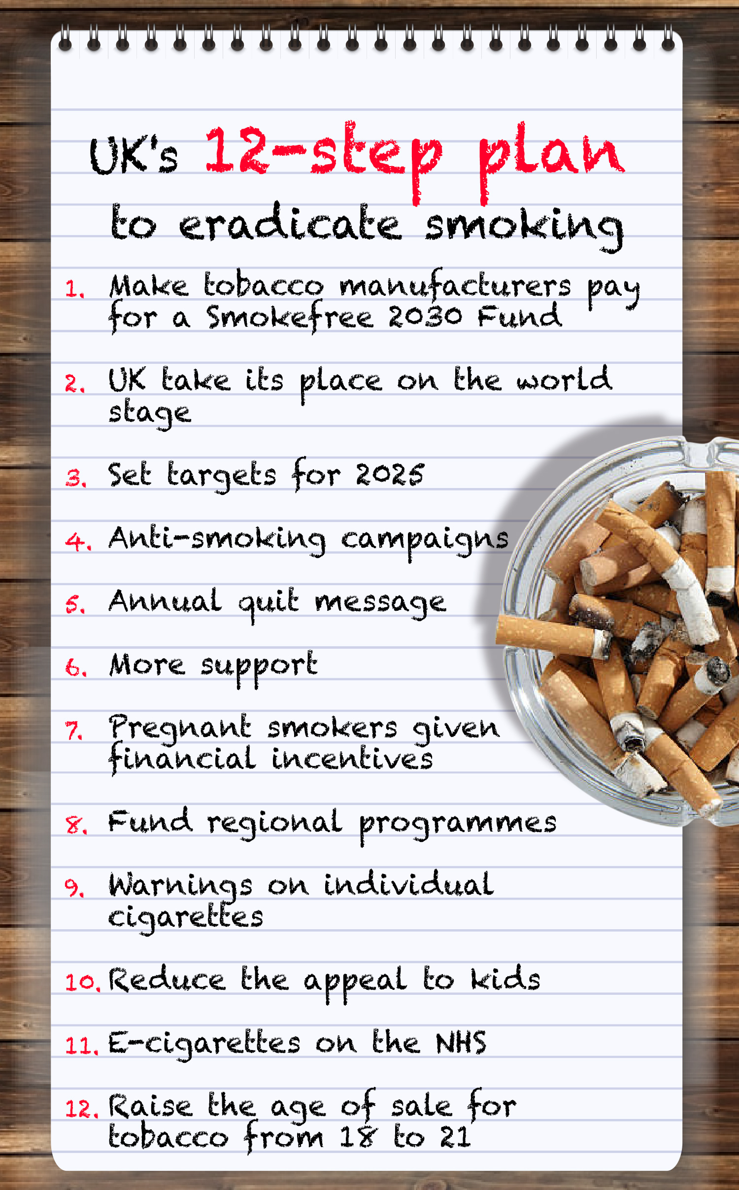 This is the 12-step plan put forward by the APPG to make Britain smoke free