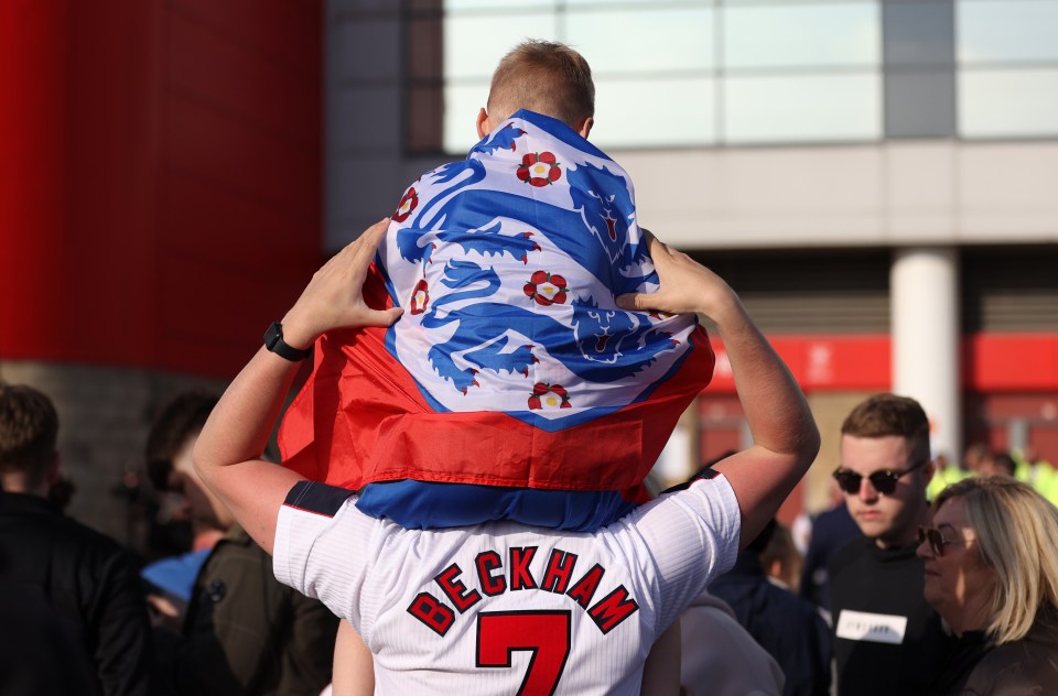 Families and friends flocked to the Riverside to watch the Three Lions