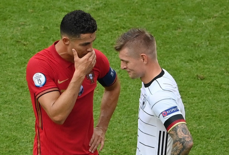 Cristiano Ronaldo and Toni Kroos enjoyed a chin wag after their Euro 2020 clash