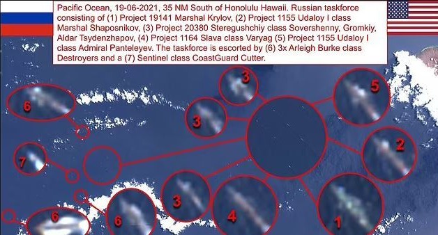 Unconfirmed satellite imagery suggesting the Russians were far closer to Hawaii than believed