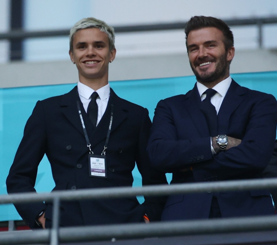 The Beckhams were in good spirits despite the lack of action on the pitch