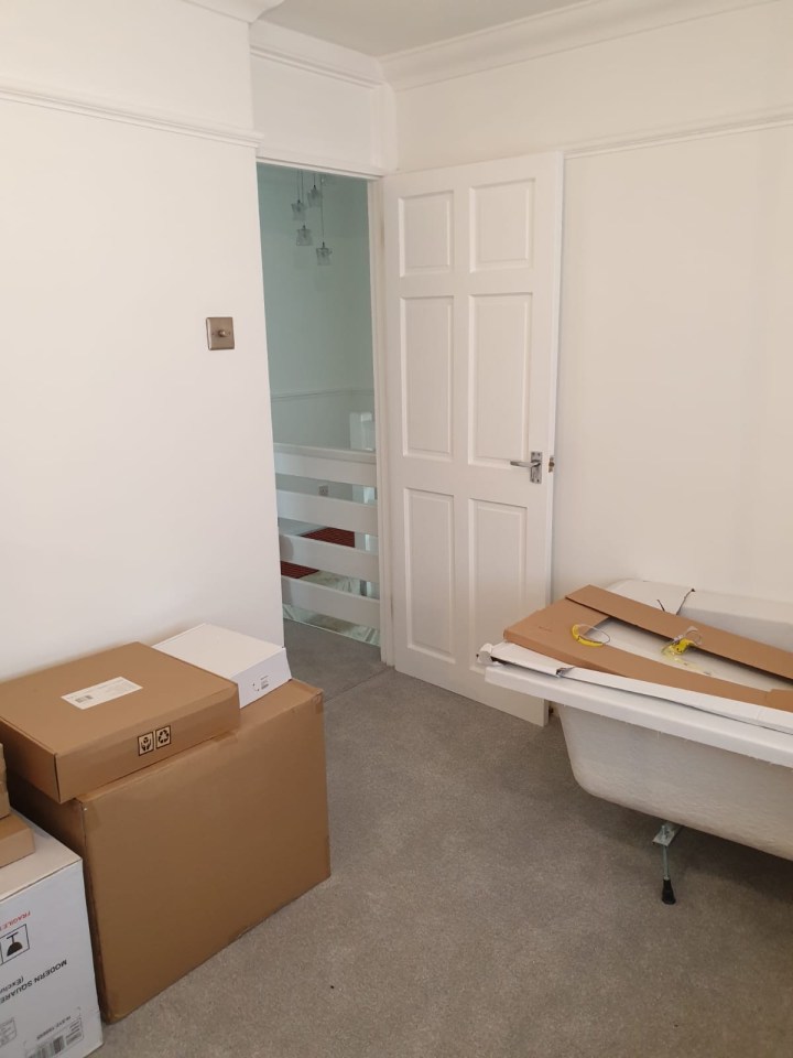 The bedrooms are being used to store furniture and bathroom equipment in while the renovation takes place