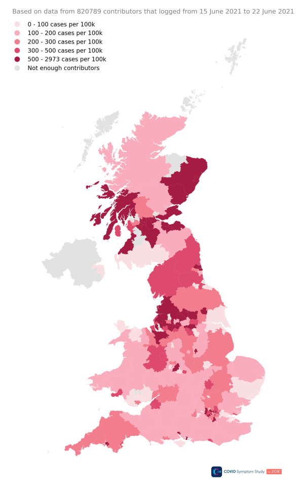 Hotspots around the UK are being watched as cases rise