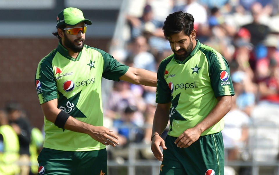 Haris Rauf (right) was the unfortunate bowler on the end of Livingstone's hit