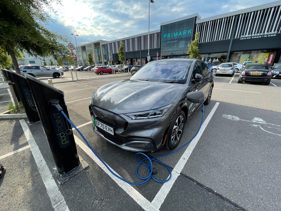 Some shops lets you charge EVs for free