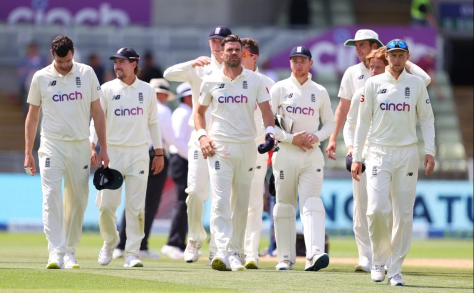 The England team during their loss to New Zealand in June