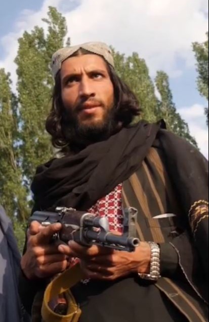 Taliban insurgents showed off their new guns to Sky News