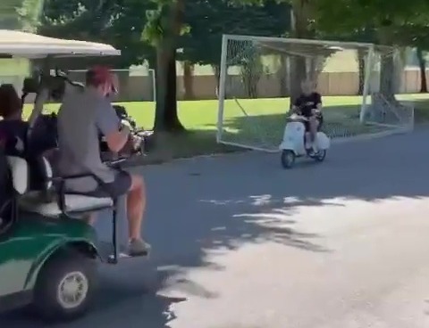 The 58-year-old was filmed by a man on a golf buggy