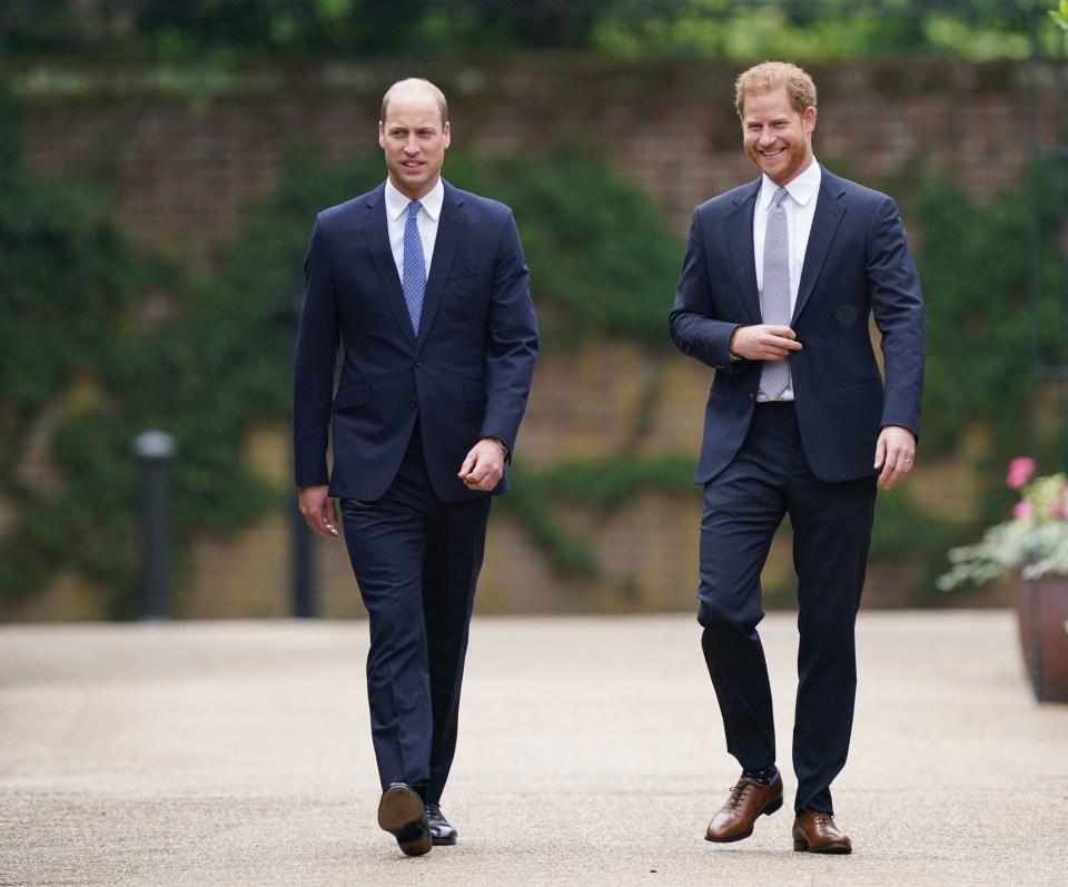 The brothers chatted as they attended the joint event today in London