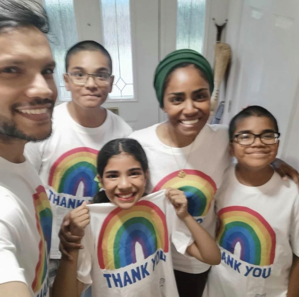 Nadiya with husband Abdal and their kids last year