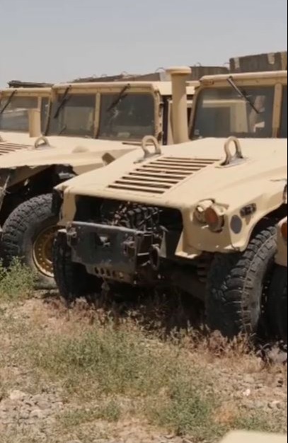 Scores of military vehicles were also left behind by fleeing troops