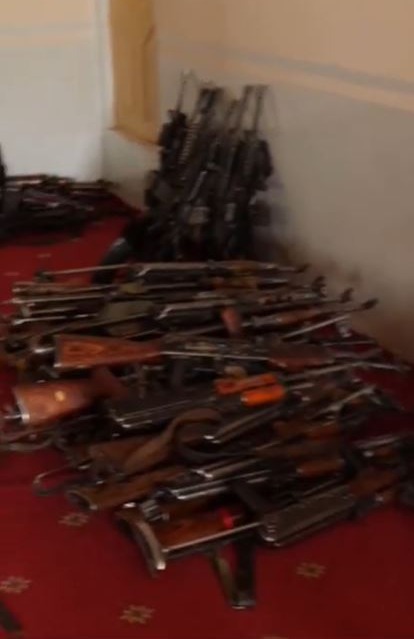 The Taliban have seized hundreds of guns abandoned by US forces in Afghanistan