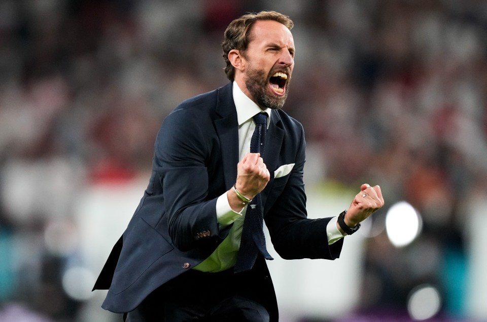 Three Lions gaffer was elated as he cheered with the fans ion Wembley