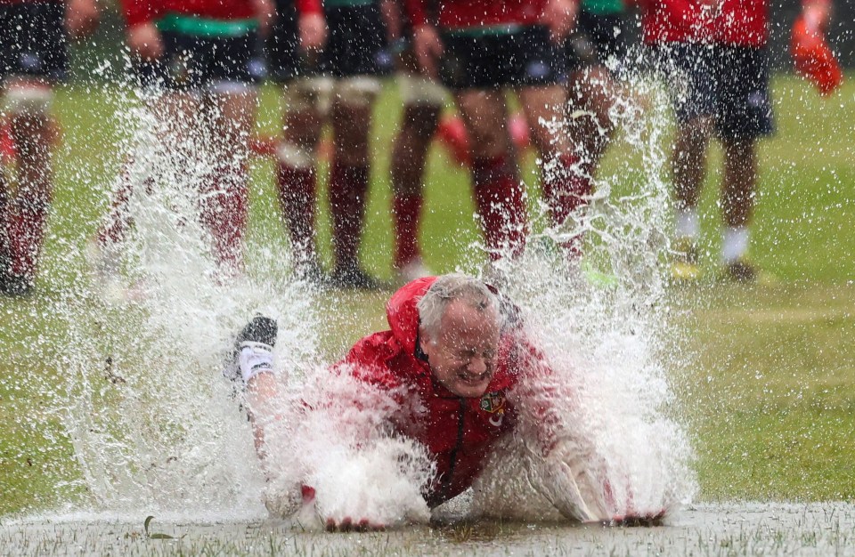 Fitness coach Bobby Stridgeon goes for a swim