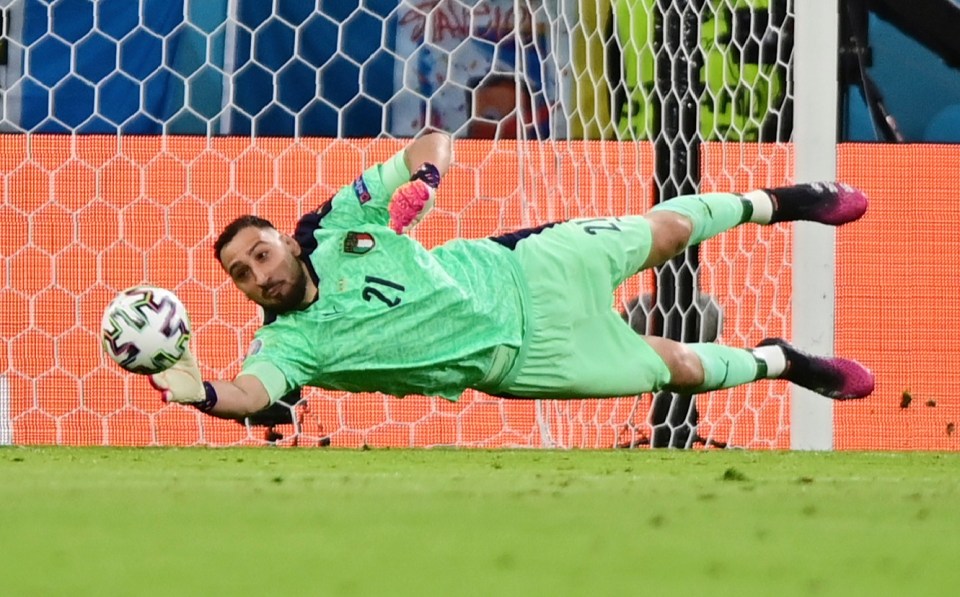 The gloves helped the 22-year-old keep the world's No1 ranked team at bay during their Euro 2020 clash