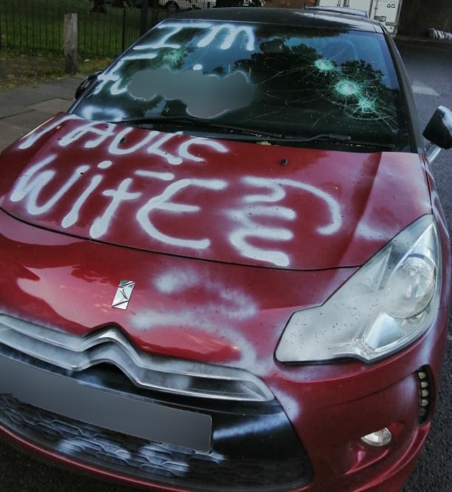 She exposed her boyfriend's affair by spray-painting the front of his car