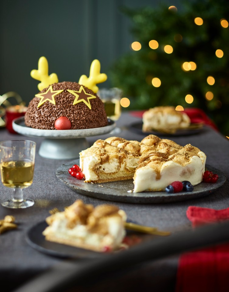 The sponge of this tart is flavoured with shortbread biscuit