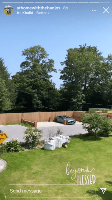 The garden even has space for the family cars