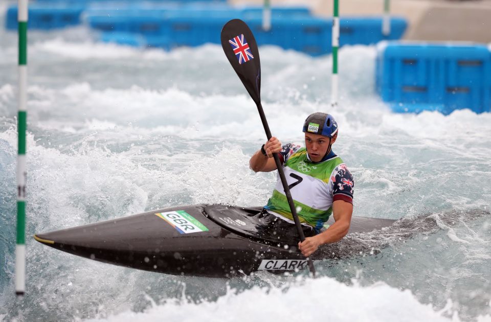 Joe Clark in action for Team GB during the K-1 slalom at Rio 2016