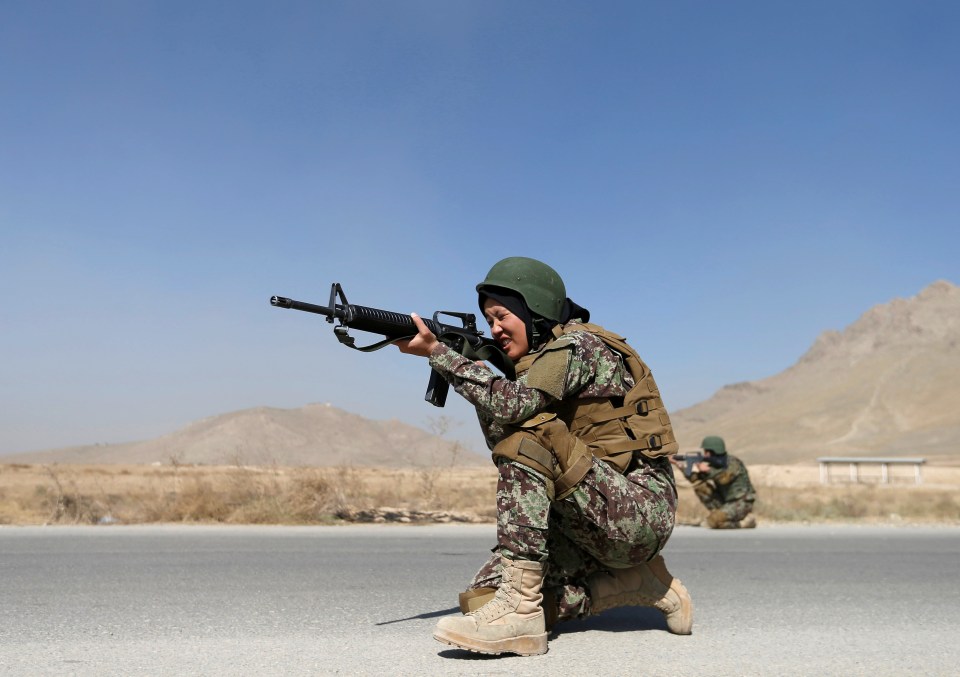 Zarmina Ahmadi, 22, a female soldier from the Afghan National Army