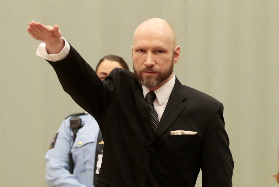 Anders Breivik in court in 2017