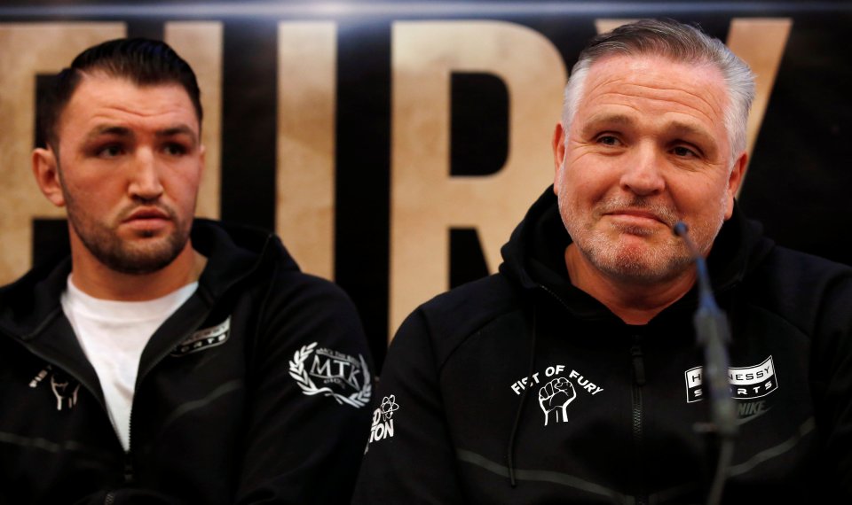 Tyson Fury's cousin Hughie with dad and trainer Peter