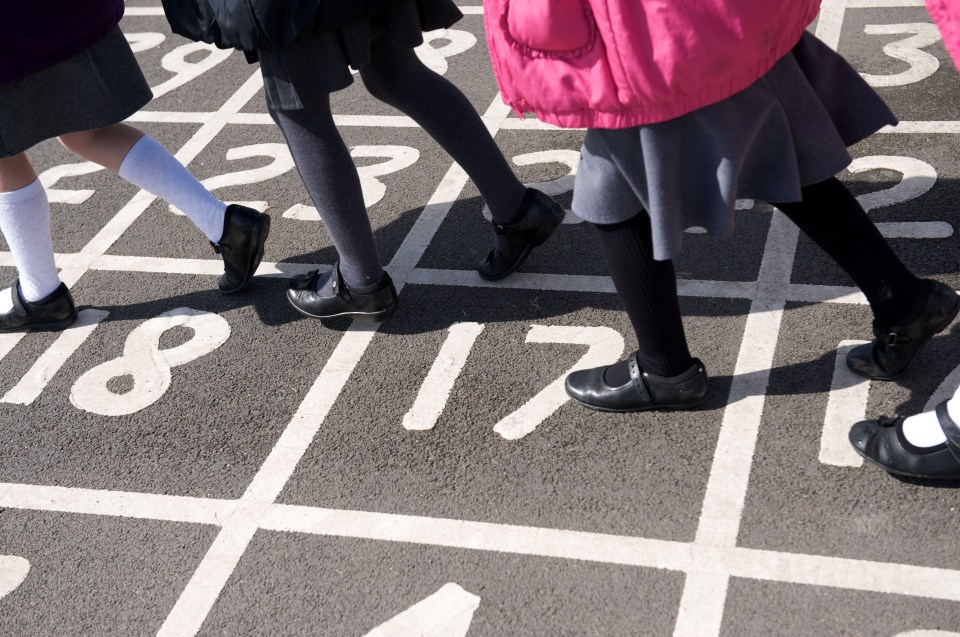 Walking in a group of more than two people in school grounds is banned (file image)