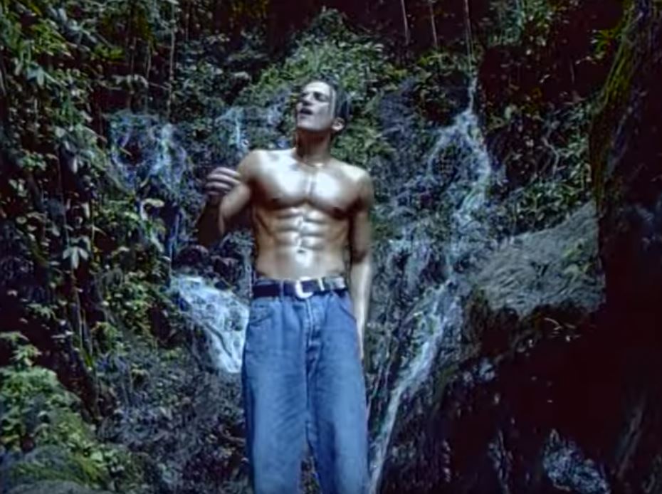 Peter Andre in the music video for his 1995 hit single Mysterious Girl