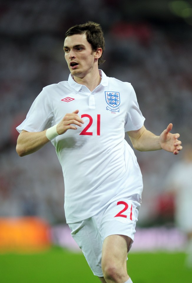 Adam Johnson during a friendly match between England and Mexico in 2010