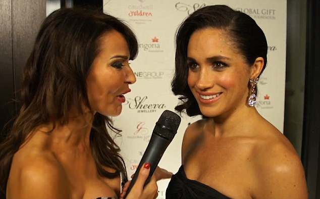 Meghan Markle is seen chatting to Lizzie Cundy, who claims she revealed her love of English men