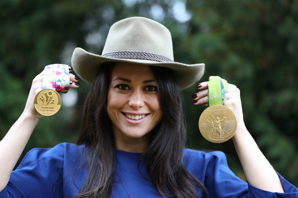 Quek shows off her gold medals won from the European Championships and Olympics