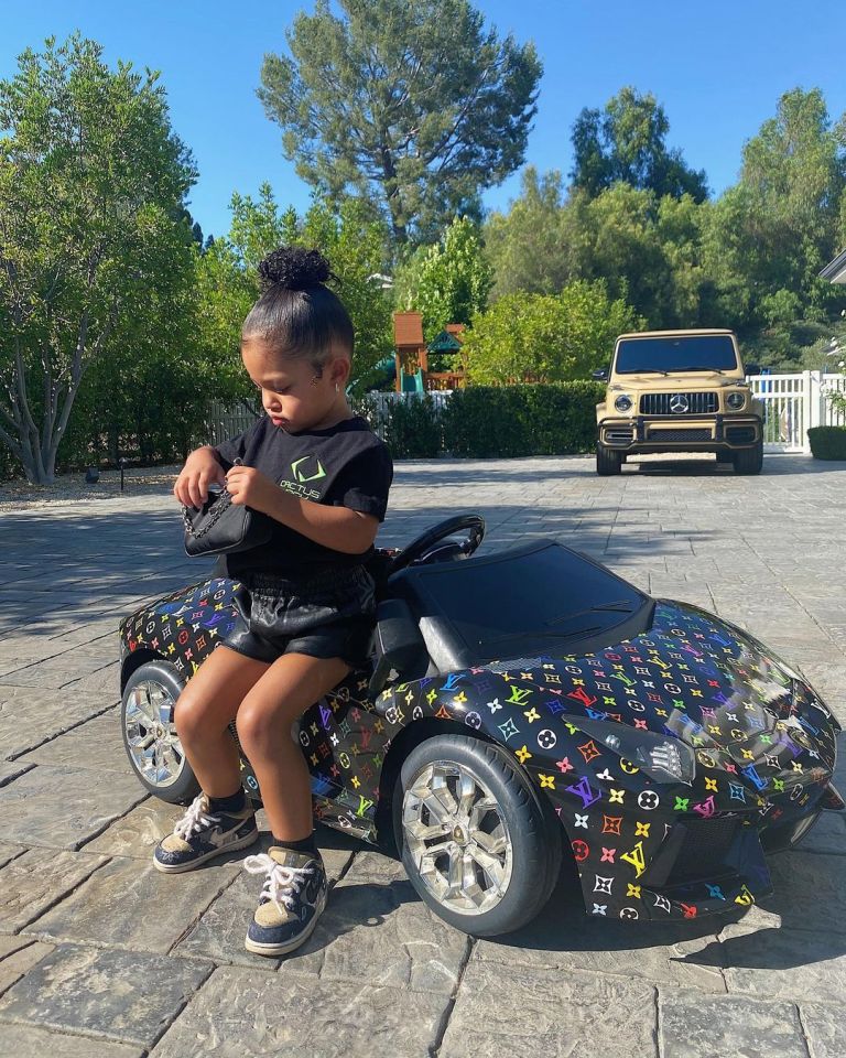 At just two years old, Stormi is also the proud owner of a Mercedes car with a personalised number plate